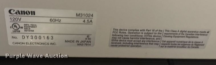 image for item EG8541 Canon Microfilm Scanner 800II scanner