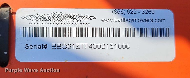 image for item EJ0091 Bad Boy Outlaw 747 ZTR lawn mower
