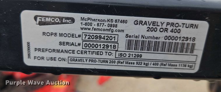 image for item EJ0117 Gravely Pro-Turn 452 ZTR lawn mower