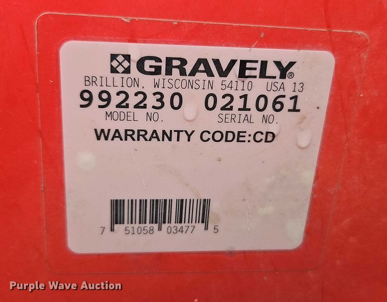 image for item EJ0117 Gravely Pro-Turn 452 ZTR lawn mower