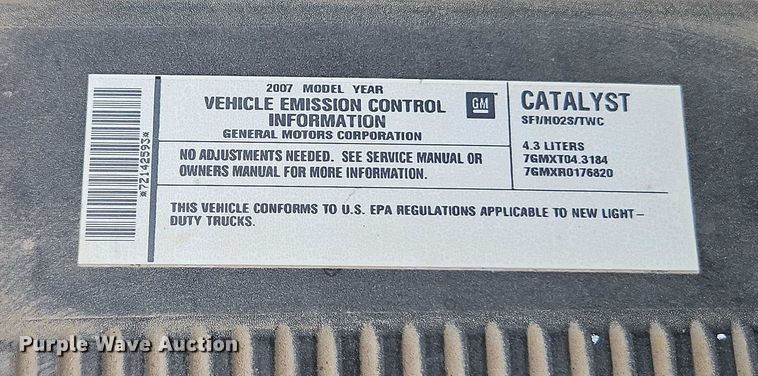 image for item EJ0118 2007 Chevrolet Silverado 1500 pickup truck