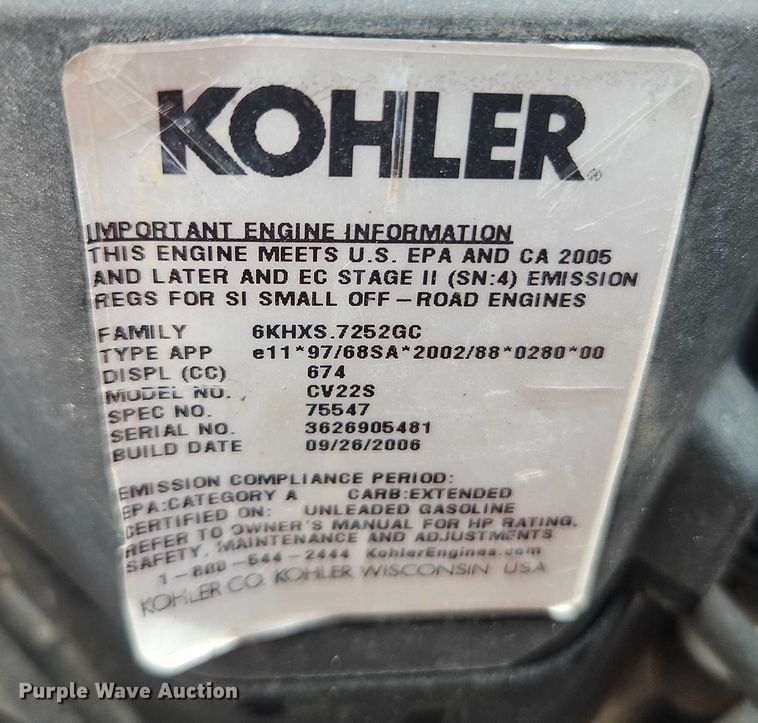 image for item EJ0119 Bush Hog CZ2355 ZTR lawn mower