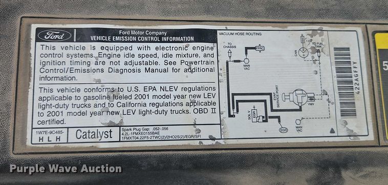 image for item EJ0122 2001 Ford F150 pickup truck