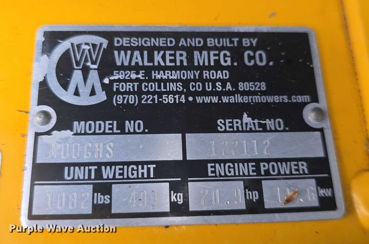 image for item EK5318 2013 Walker MDDGHS ZTR lawn mower