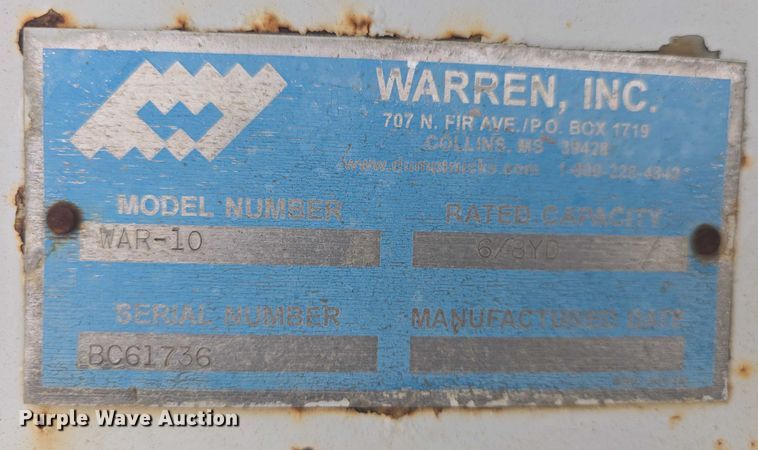 image for item EK5327 Warren WAR10 hook barrel bed