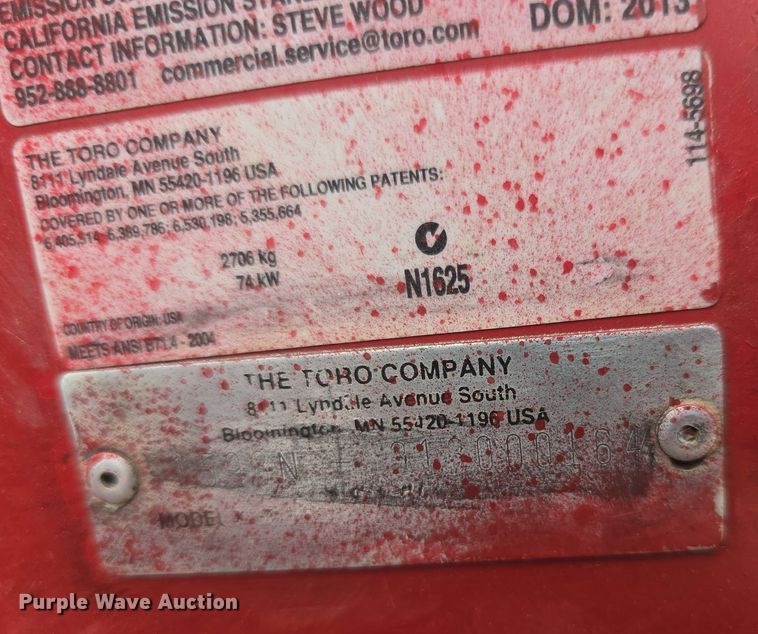 image for item EK5330 2013 Toro Groundmaster 5900 lawn mower