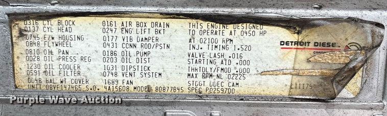 image for item EL2108 1991 Seagrave JB-40DH pumper fire truck