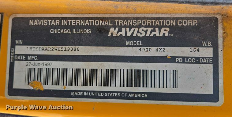 image for item EM7470 1998 International 4900 dump truck