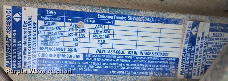 image for item EM7471 1996 International 4700 dump truck