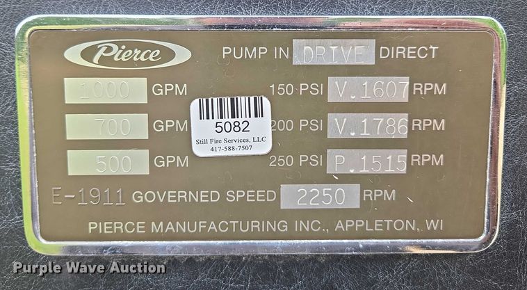 image for item EN3791 1982 GMC Brigadier pumper fire truck