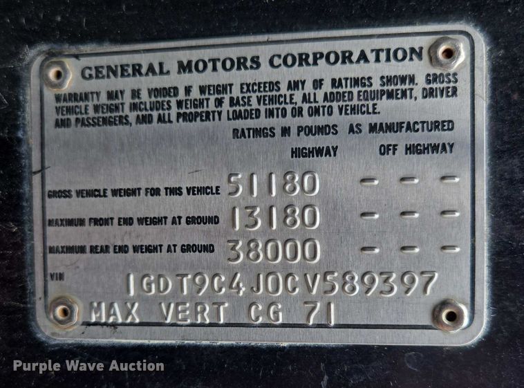 image for item EN3791 1982 GMC Brigadier pumper fire truck