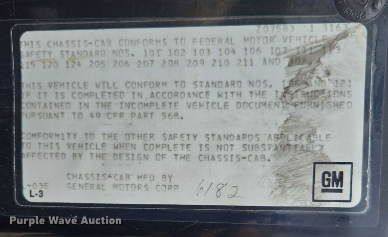 image for item EN3791 1982 GMC Brigadier pumper fire truck