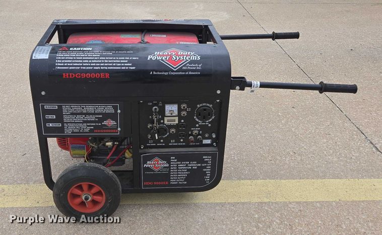 image for item EN3792 Heavy Duty Power Systems HDG9000ER generator