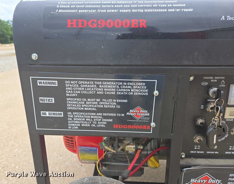 image for item EN3792 Heavy Duty Power Systems HDG9000ER generator