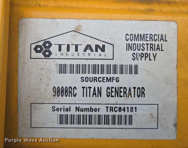 image for item EN3794 Titan Industrial 9000ES generator