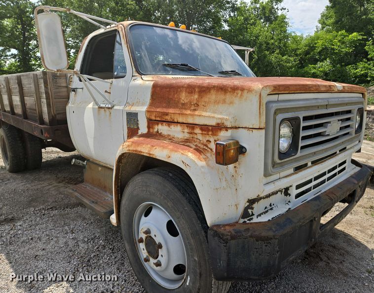 image for item EN8053 1973 Chevrolet C60 dump flatbed truck