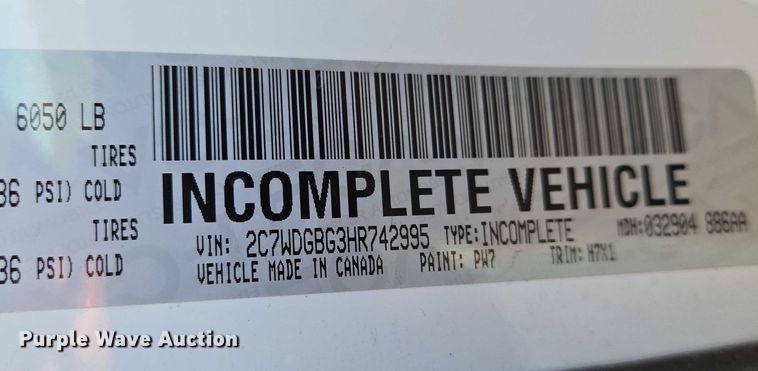 image for item EN8057 2017 Dodge Grand Caravan handicap accessible van