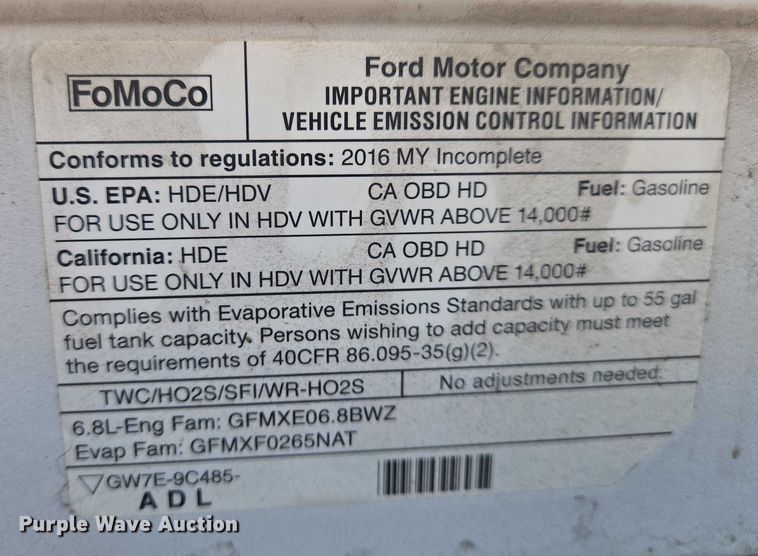 image for item EN8058 2016 Ford E450 shuttle bus