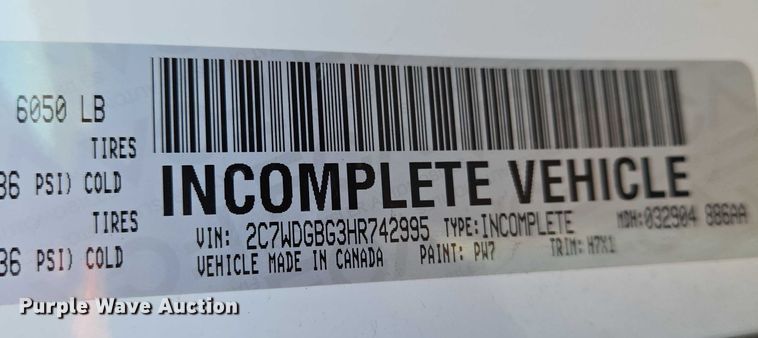 image for item EN8061 2017 Dodge Grand Caravan handicap accessible van