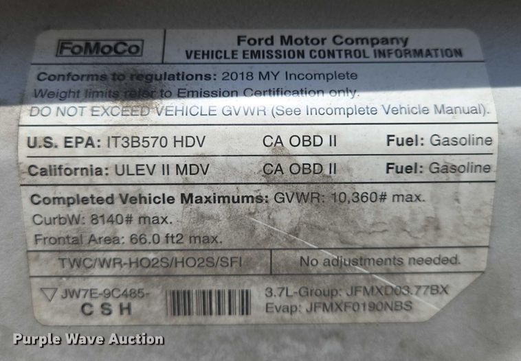 image for item EN8064 2018 Ford Transit 350 shuttle bus