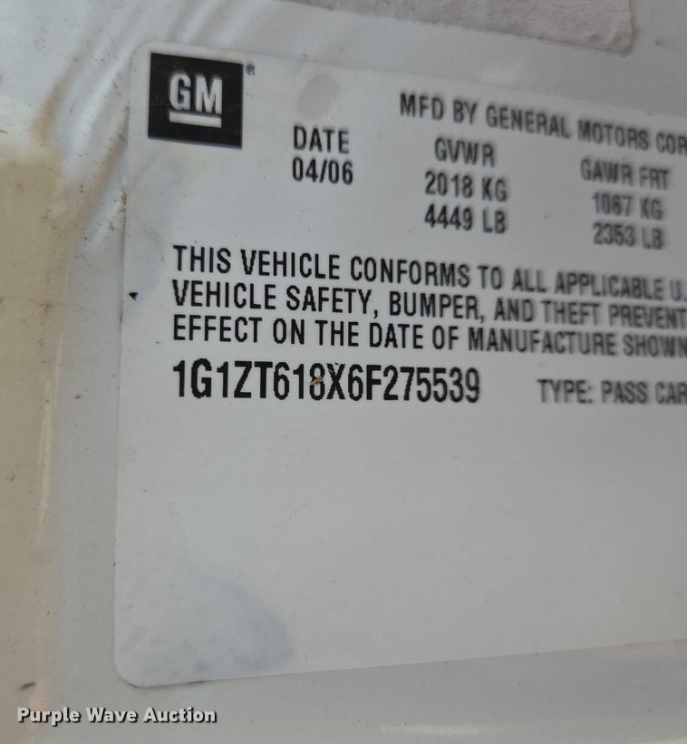 image for item EN8078 2006 Chevrolet Malibu Maxx LT 