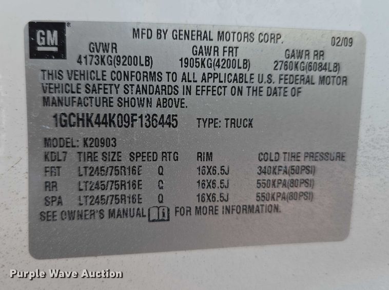 image for item EO1042 2009 Chevrolet Silverado 2500 utility bed pickup truck