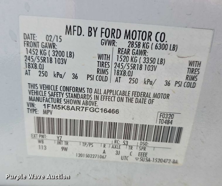 image for item EO1049 2015 Ford Explorer Police Interceptor SUV