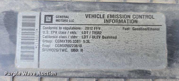 image for item EO1050 2012 Chevrolet Express 1500 van