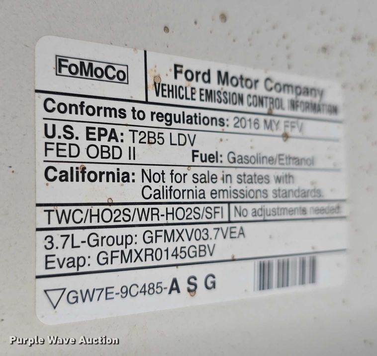 image for item EO1052 2016 Ford Taurus Police Interceptor 