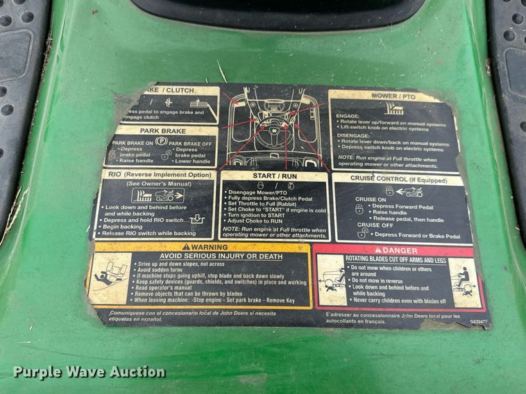 image for item EQ1413 2010 John Deere D110 lawn mower