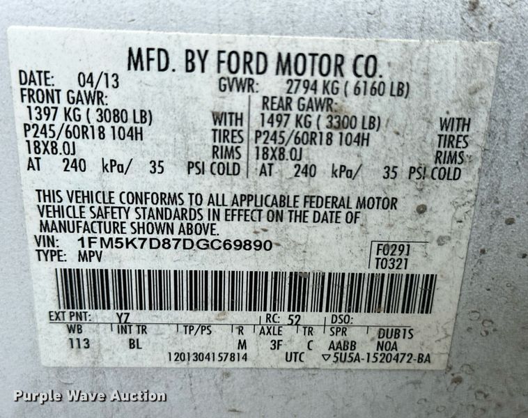 image for item EQ4848 2013 Ford Explorer SUV