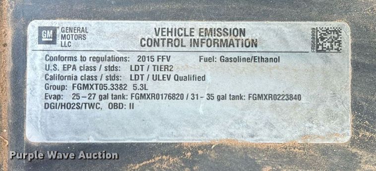 image for item EX9276 2015 Chevrolet Tahoe Police SUV