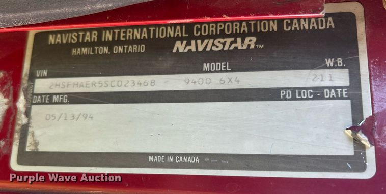 image for item EX9811 1995 International 9400 dump truck