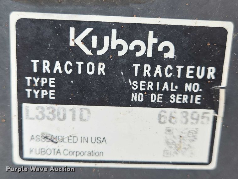 image for item DT4896 Kubota L3301D MFWD tractor