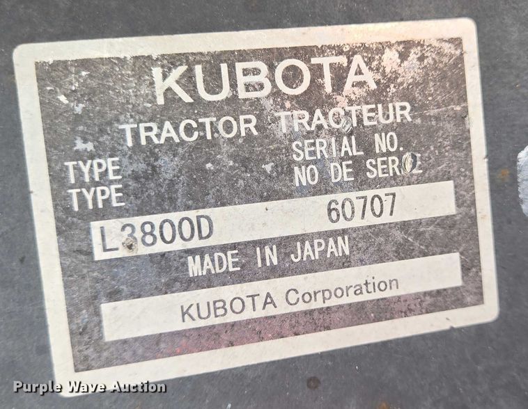 image for item DT4898 Kubota L3800 MFWD tractor
