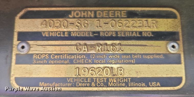 image for item DT7206 1975 John Deere 4030 tractor