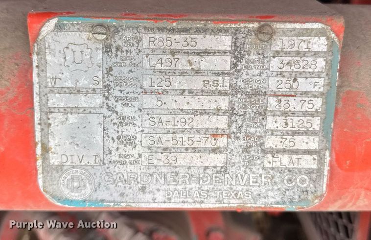 image for item DU7796 1971 Gardner-Denver air compressor