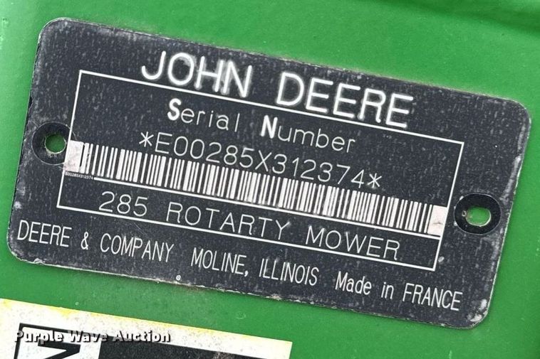 image for item DU7822 John Deere 285 disc mower