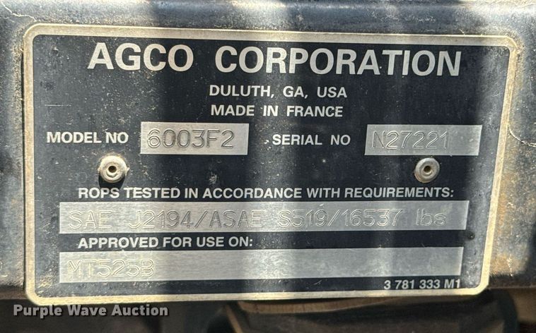 image for item DU9794 2004 Challenger MT525B MFWD tractor