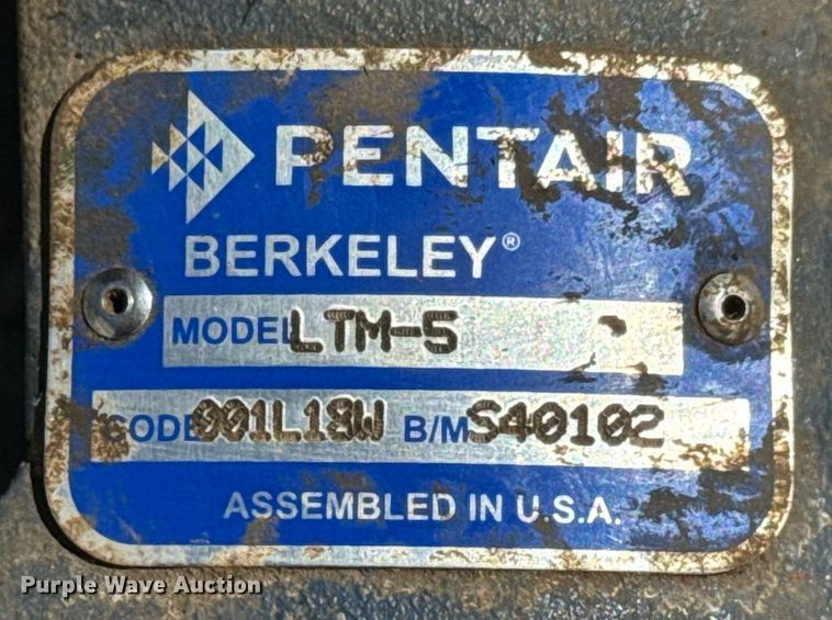 image for item DY0139 Pentair Berkeley LTM-5 irrigation booster pump