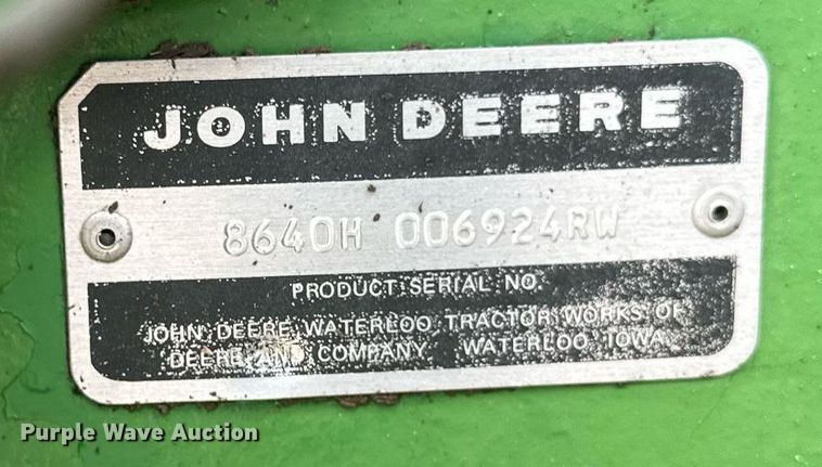 image for item EB2635 1981 John Deere 8640H 4WD tractor