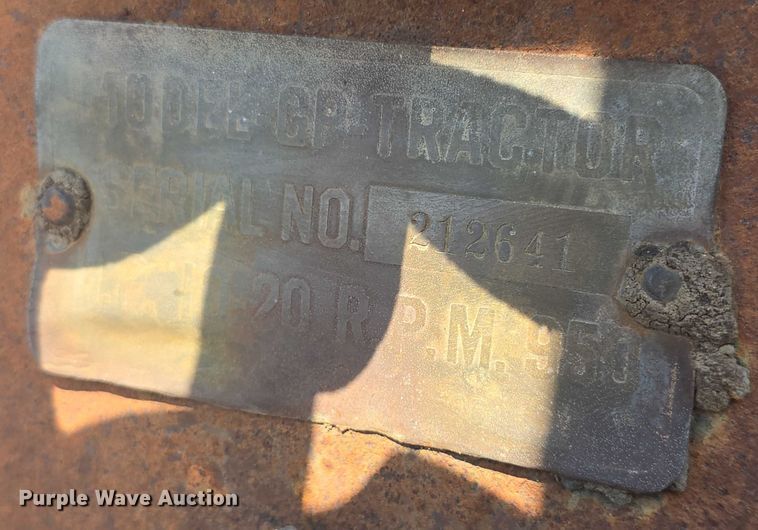 image for item EF3550 1930 John Deere GP tractor