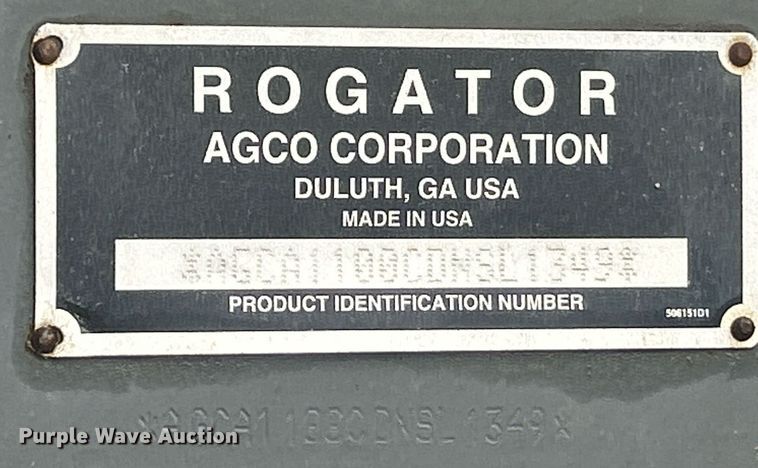image for item EK8187 2012 Rogator RG1100 sprayer