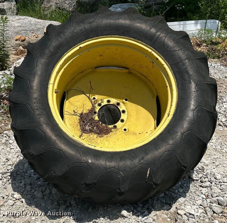 image for item EK8215 Firestone (2) 18.4-34 Firestone tractor tires and wheels