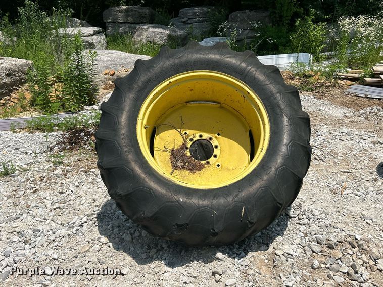 image for item EK8215 Firestone (2) 18.4-34 Firestone tractor tires and wheels