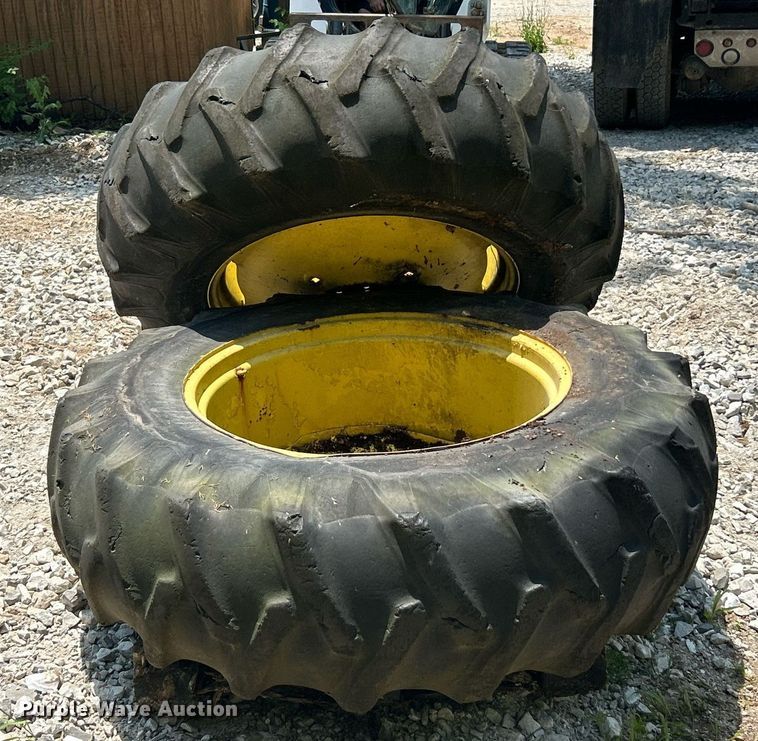 image for item EK8215 Firestone (2) 18.4-34 Firestone tractor tires and wheels