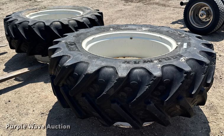 image for item EM2039 (2) 460/85R34 BKT Agrimax tractor tire and wheels