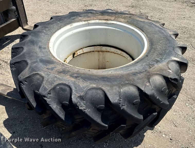 image for item EM2039 (2) 460/85R34 BKT Agrimax tractor tire and wheels