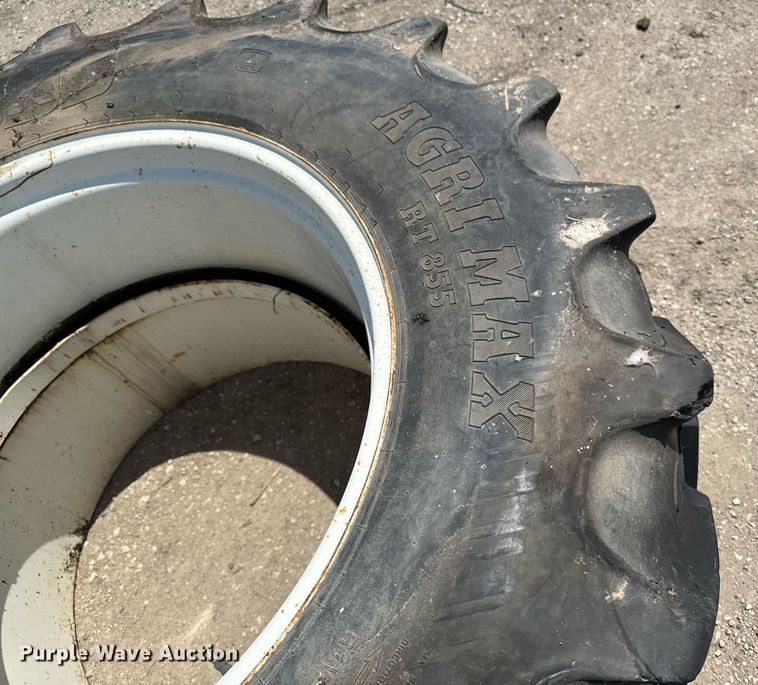 image for item EM2039 (2) 460/85R34 BKT Agrimax tractor tire and wheels