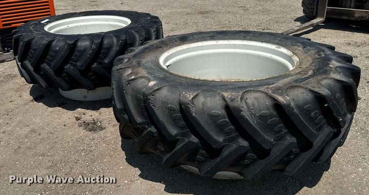 image for item EM2039 (2) 460/85R34 BKT Agrimax tractor tire and wheels